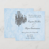 La Silver Sparkle Chandelier Invitations Kaart (Voorkant / Achterkant)