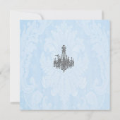 La Silver Sparkle Chandelier Invitations Kaart (Achterkant)