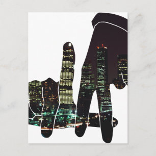 LA skyline handen Briefkaart
