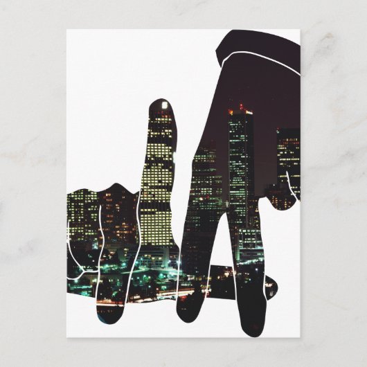 LA skyline handen Briefkaart (Voorkant)
