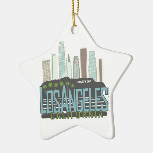 LA Skyline  Keramisch Ornament (Links)