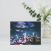 LA Skyline Night Sky Feestdagenkaart (Staand voorkant)