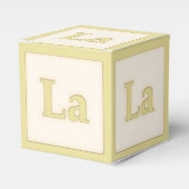 "La" Solfeggio Musical Baby Blocks Yellow Bedankdoosjes (Voorkant Zijde)