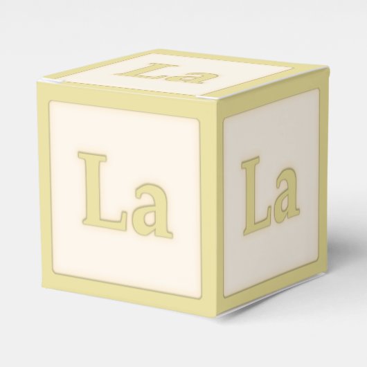 "La" Solfeggio Musical Baby Blocks Yellow Bedankdoosjes (Voorkant Zijde)