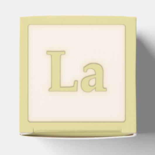 "La" Solfeggio Musical Baby Blocks Yellow Bedankdoosjes (Bovenkant)