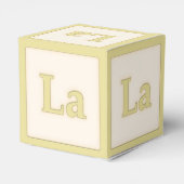 "La" Solfeggio Musical Baby Blocks Yellow Bedankdoosjes (Achterkant)