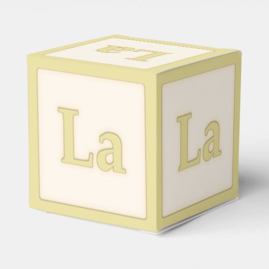 "La" Solfeggio Musical Baby Blocks Yellow Bedankdoosjes (Achterkant)