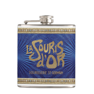 La Souris d'Or Sapphire Blue Hip Flask Heupfles