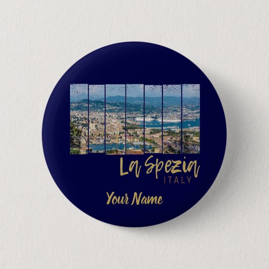 La Spezia Liguria Italië  Souvenir Ronde Button 5,7 Cm (Voorkant)
