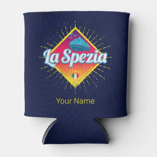 La Spezia Liguria Italy Retro Cruise Ship Blikjeskoeler (Voorkant)