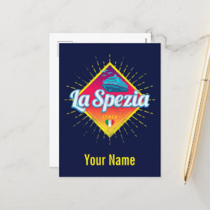 La Spezia Liguria Italy Retro Cruise Ship  Feestdagenkaart