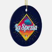 La Spezia Liguria Italy Retro Cruise Ship Keramisch Ornament (Rechts)