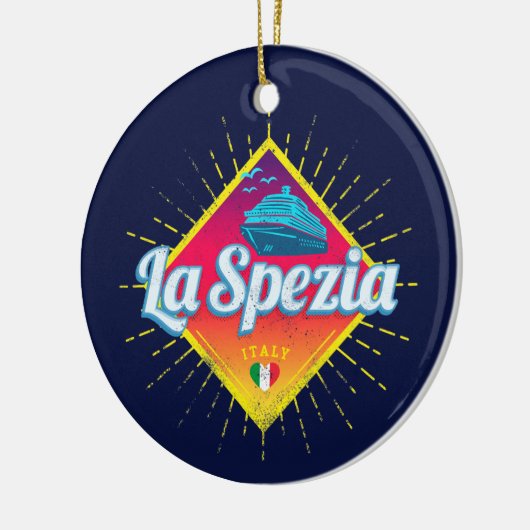 La Spezia Liguria Italy Retro Cruise Ship Keramisch Ornament (Links)