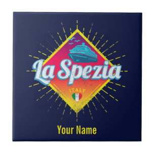 La Spezia Liguria Italy Retro Cruise Ship  Tegeltje