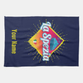 La Spezia Liguria Italy Retro Cruise Ship  Theedoek (Horizontaal)