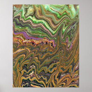 La Strada 1 Wild Green Gold Abstract Poster Print