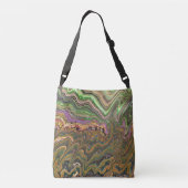 La Strada 1 Wild Green Gold Abstracte Canvas tas (Achterkant)