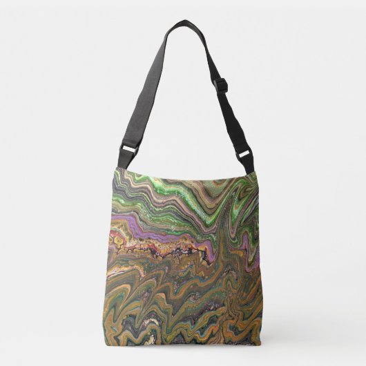 La Strada 1 Wild Green Gold Abstracte Canvas tas (Voorkant)