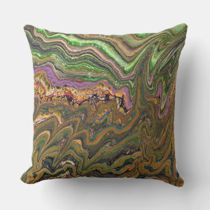 La Strada 1 Wilde Groen Goud Abstract Accentkussen Kussen