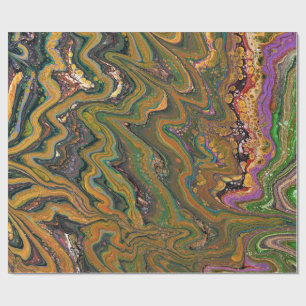 La Strada 2 Groen en Goud Abstract inpakpapier