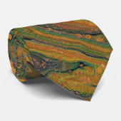 La Strada 2 Groen en Goud Geode Abstract Stropdas (Opgerold)