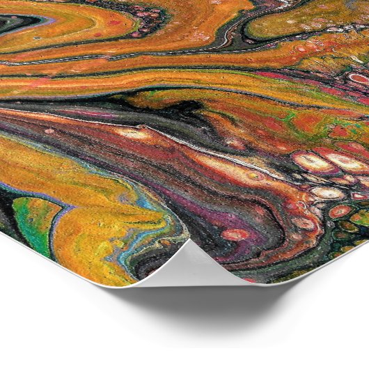 La Strada 2 Groen Goud Abstract Poster Art Print (Hoek)