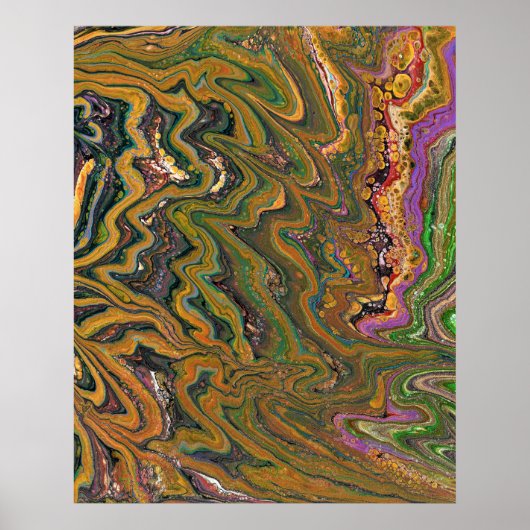 La Strada 2 Groen Goud Abstract Poster Art Print (Voorkant)