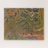 La Strada 2 groene en gouden Abstracte puzzel (Horizontaal)