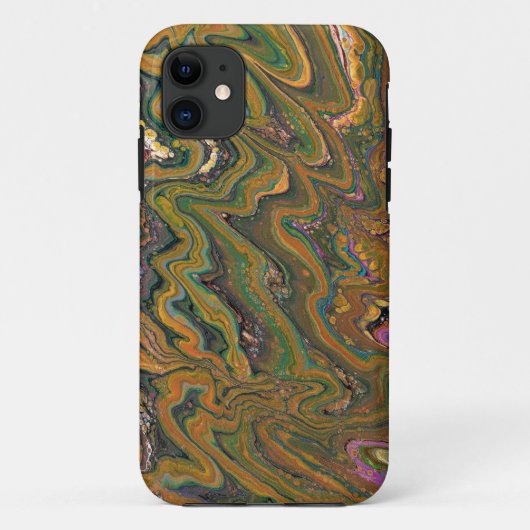 La Strada 2 groene en gouden Abstracte telefoonhoe Case-Mate iPhone Case (Achterkant)