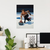 LA STRATÈGE DU CURLING (De krullende strateeg) Poster (Thuiskantoor)