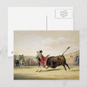 La Suerte de la Capa, 1865 (kleur litho) Briefkaart (Voorkant / Achterkant)