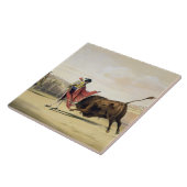 La Suerte de la Capa, 1865 (kleur litho) Tegeltje (Zijkant)