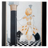 La Sultane -  modieuze Art Deco Lady Tegeltje (Voorkant)