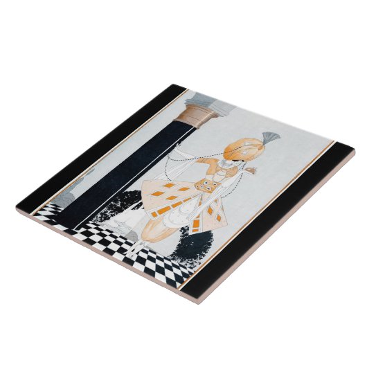 La Sultane -  modieuze Art Deco Lady Tegeltje (Zijkant)