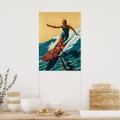 LA SURFEUSE (De Surfer) Poster (Keuken)