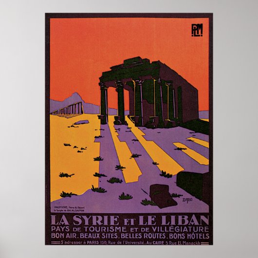 La Syrie et le liban Palmyre Poster (Voorkant)