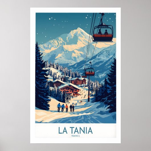 La Tania Muur Kunst Ski Poster 1 (Voorkant)