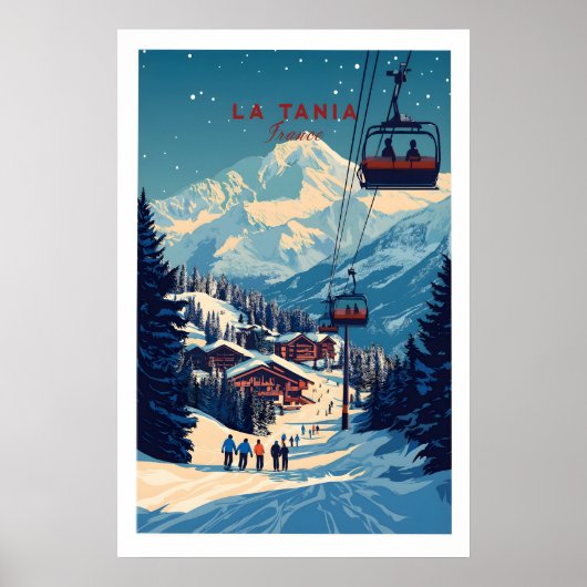 La Tania Muur Kunst Ski Print 1 (Voorkant)