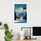 La Tania Muur Kunst Ski Print 1 (Thuiskantoor)