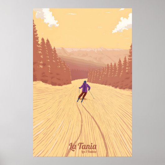 La Tania Skigebied Reisposter Poster (Voorkant)