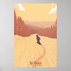 La Tania Snowboarden Reisposter Poster
