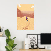 La Tania Snowboarden Reisposter Poster (Thuiskantoor)