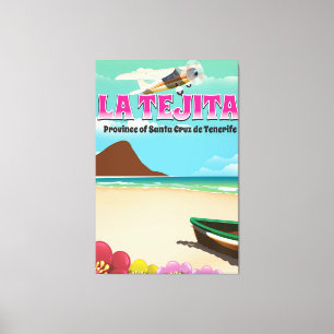 La Tejita Tenerife strand reisposter Canvas Afdruk