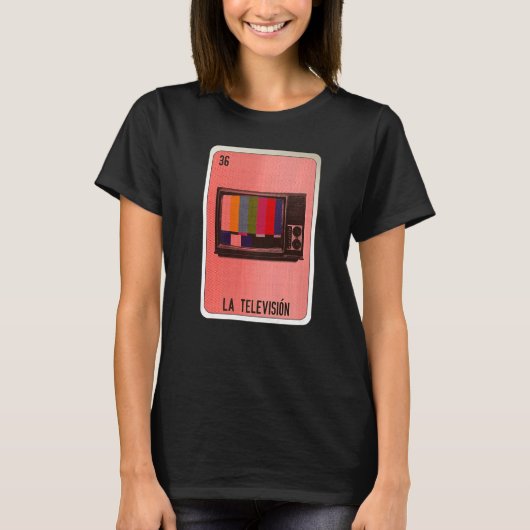 La Television Mexican Slang Lottery Bingo Cards T-shirt (Voorkant)