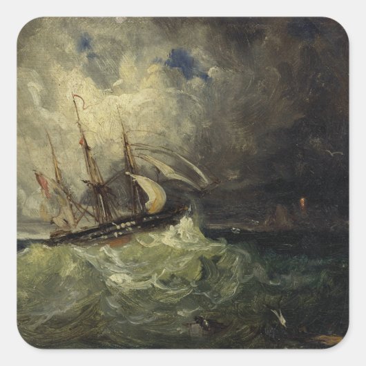 La Tempête – Félix Ziem Vierkante Sticker (Voorkant)