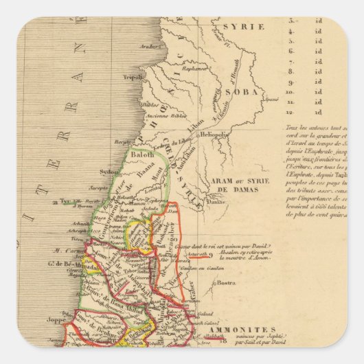 La Terre Sainte sous Salomon Vierkante Sticker (Voorkant)