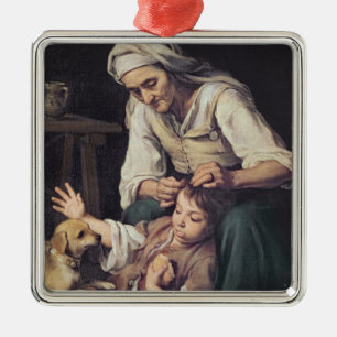 La Toilette Domestique", 1670-75 Metalen Ornament