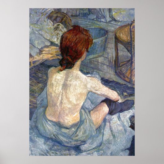 La Toilette Rousse - Toulouse-Lautrec-schilderij Poster (Voorkant)