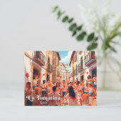 La Tomatina Bunol Spanje Briefkaart (Staand voorkant)