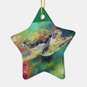 La Tortue Green Zee Turtle Keramisch Ornament (Links)